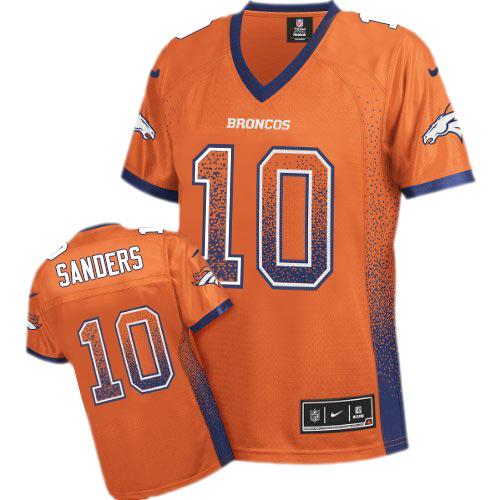 Nike Broncos #10 Emmanuel Sanders Orange Team Color Women's Stitched NFL Elite Drift Fashion Jersey